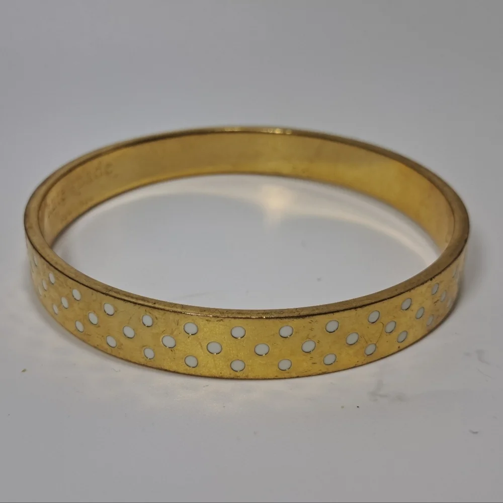 Kate Spade NY On The Dot Gold Tone Bangle Bracelet - Picture 9 of 9